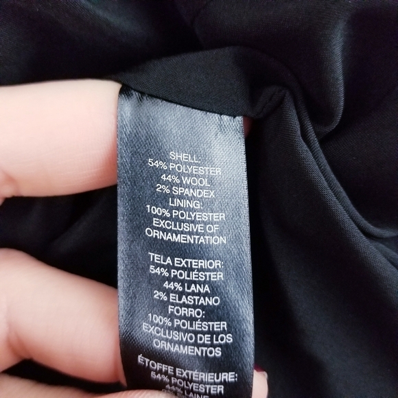 WHBM | Black Wool Blend Chalk Stripe Blazer Jacket - Picture 8 of 8